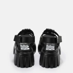 Sale BUFFALO Lion Pierce Sandales A Plateforme Veganes Noir