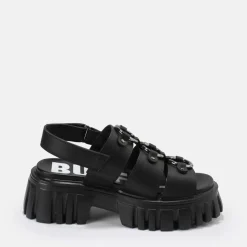 Sale BUFFALO Lion Pierce Sandales A Plateforme Veganes Noir