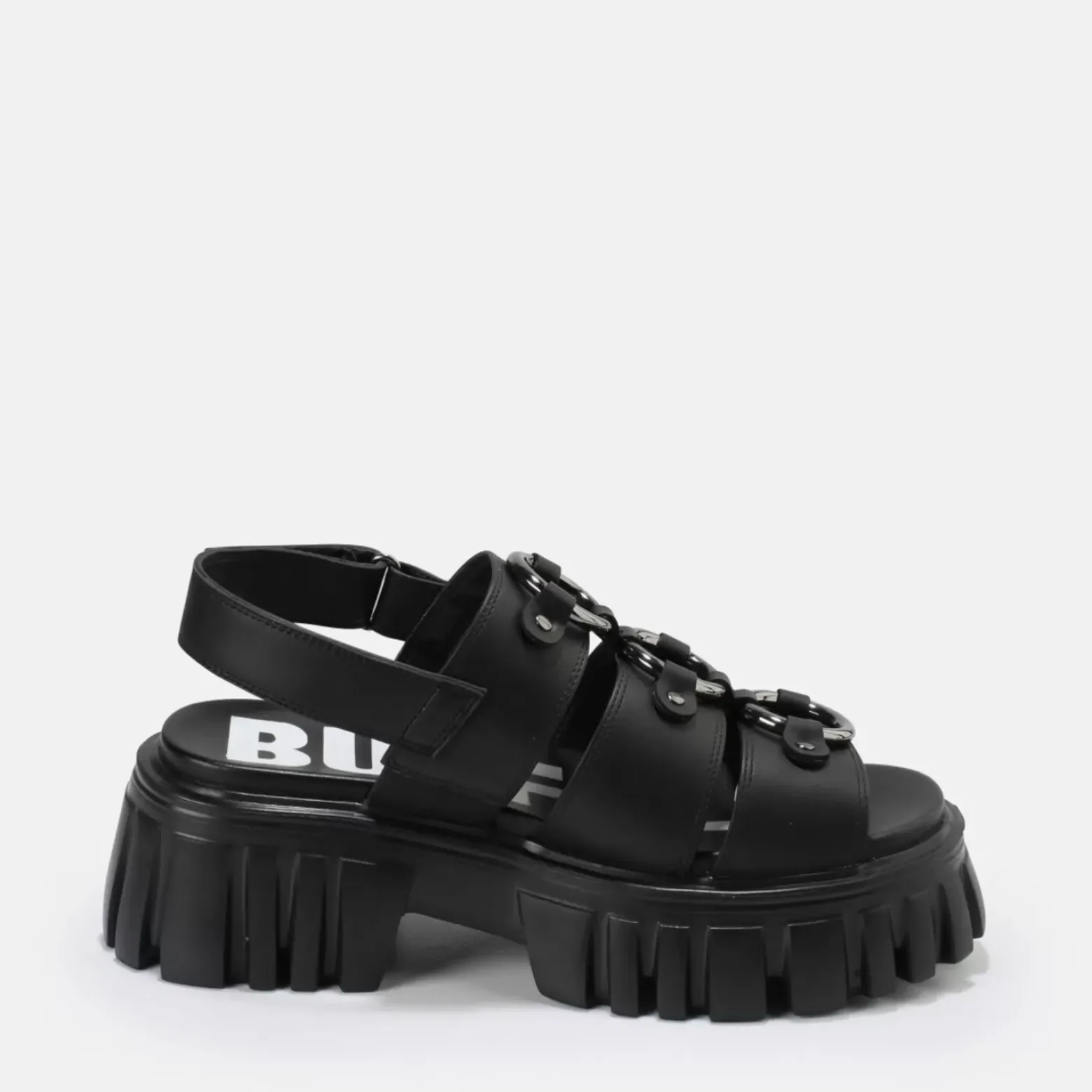 Sale BUFFALO Lion Pierce Sandales A Plateforme Veganes Noir