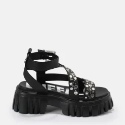 New BUFFALO Lion Riv Sandales A Plateforme Veganes Noir