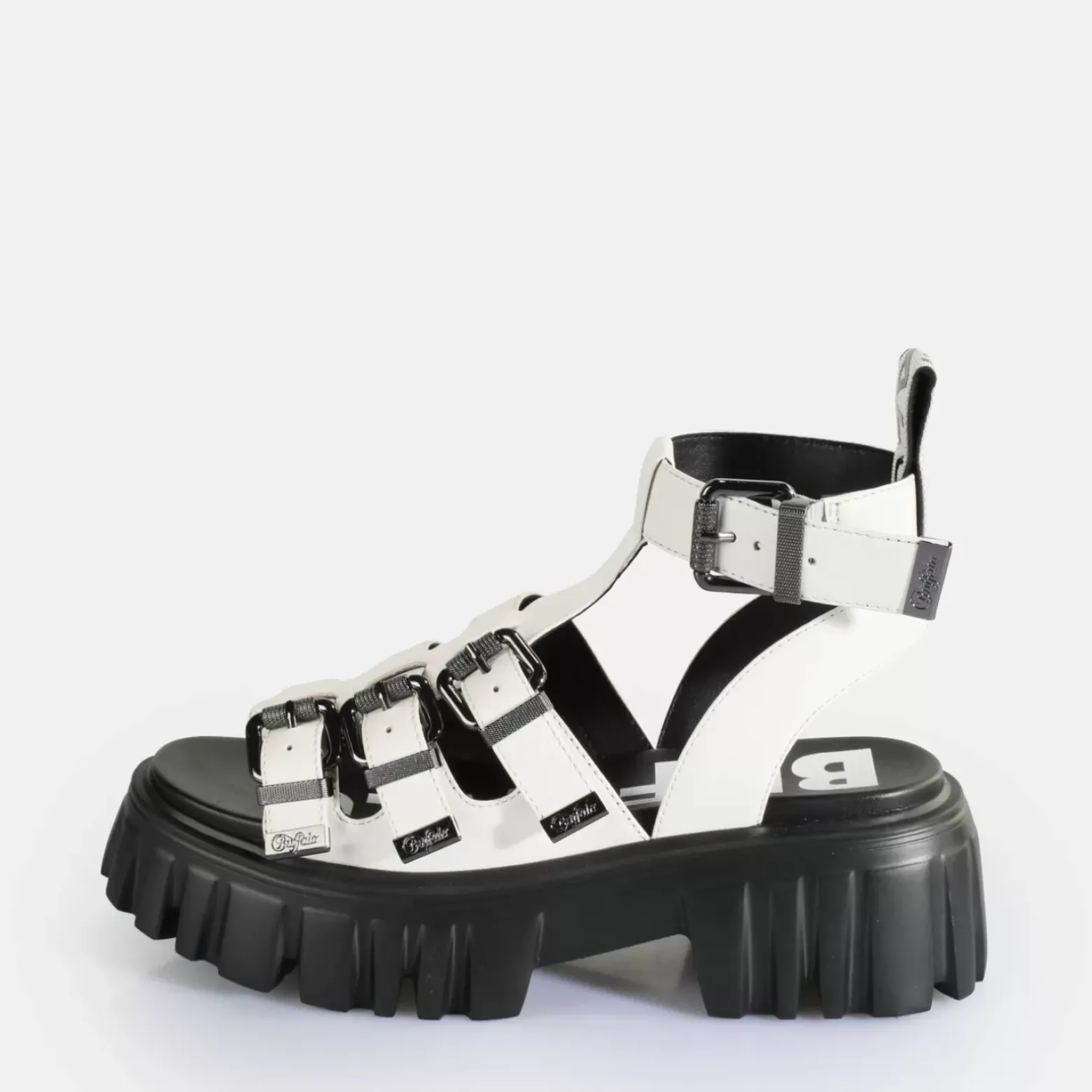 Hot BUFFALO Lion Teeth Sandales A Plateforme Veganes Blanc