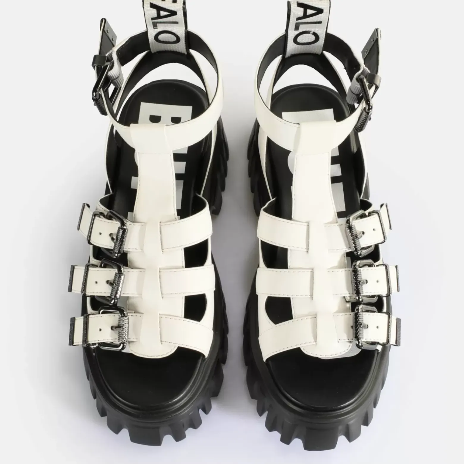 Hot BUFFALO Lion Teeth Sandales A Plateforme Veganes Blanc