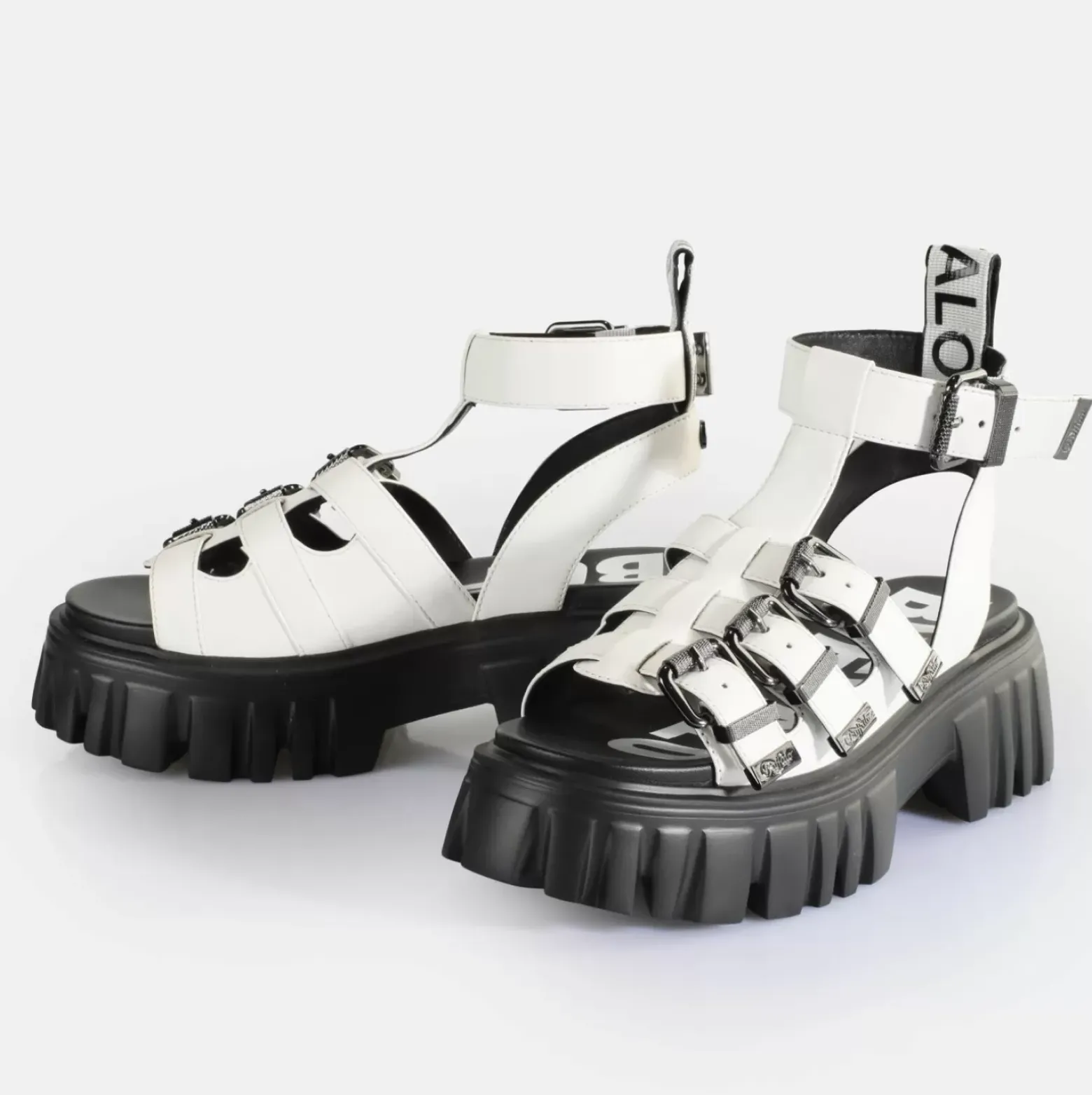 Hot BUFFALO Lion Teeth Sandales A Plateforme Veganes Blanc