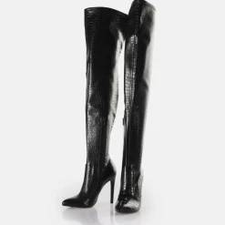 Store BUFFALO Marjorie Overknee Mid Bottes Vegan Noir