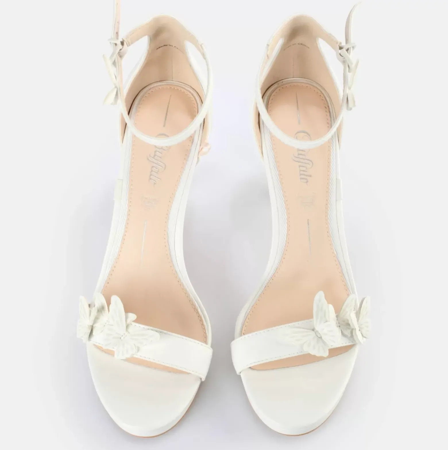 Best Sale BUFFALO Mary Butterfly Sandales A Talon Blanc