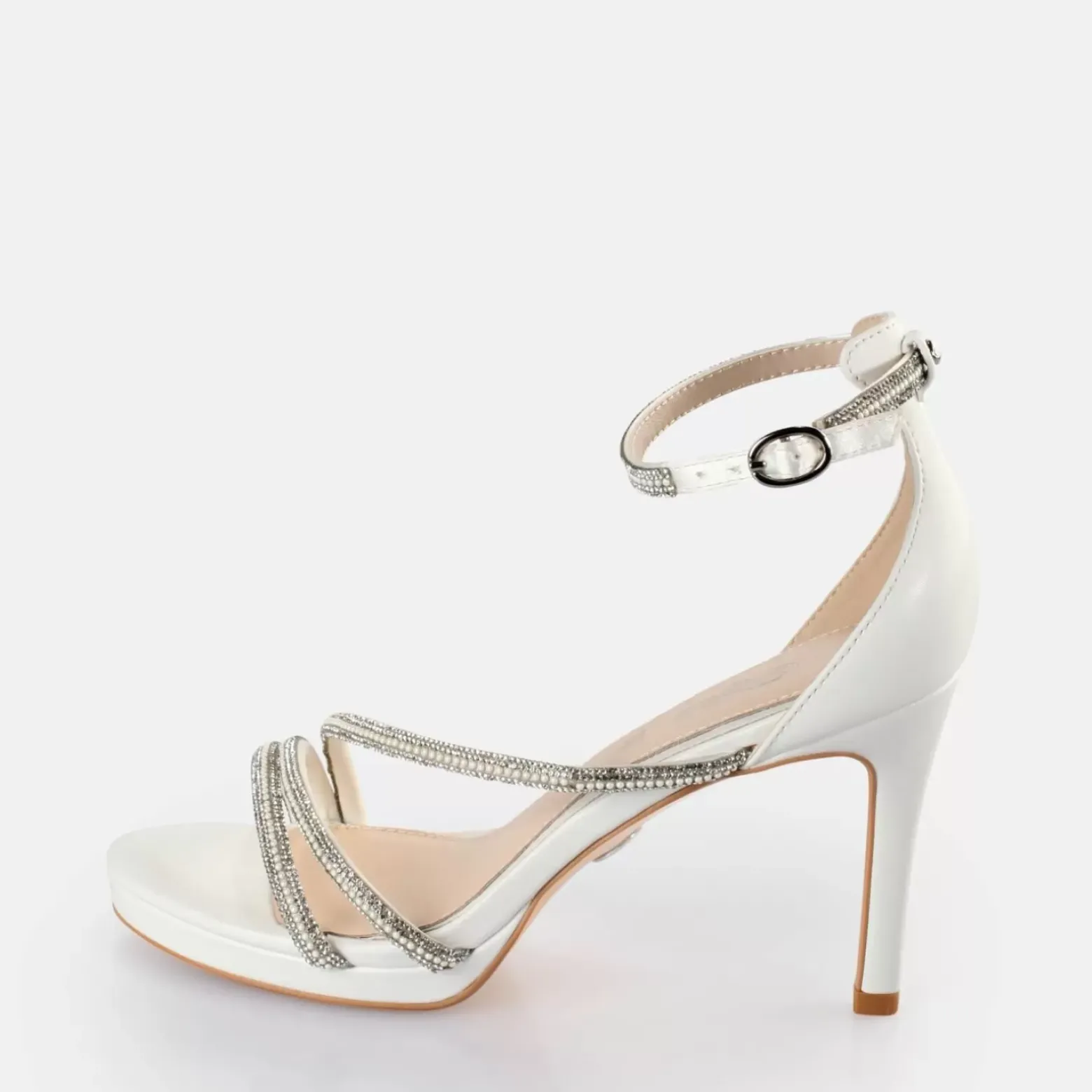 Best Sale BUFFALO Mary Shine Sandales A Talon Blanc