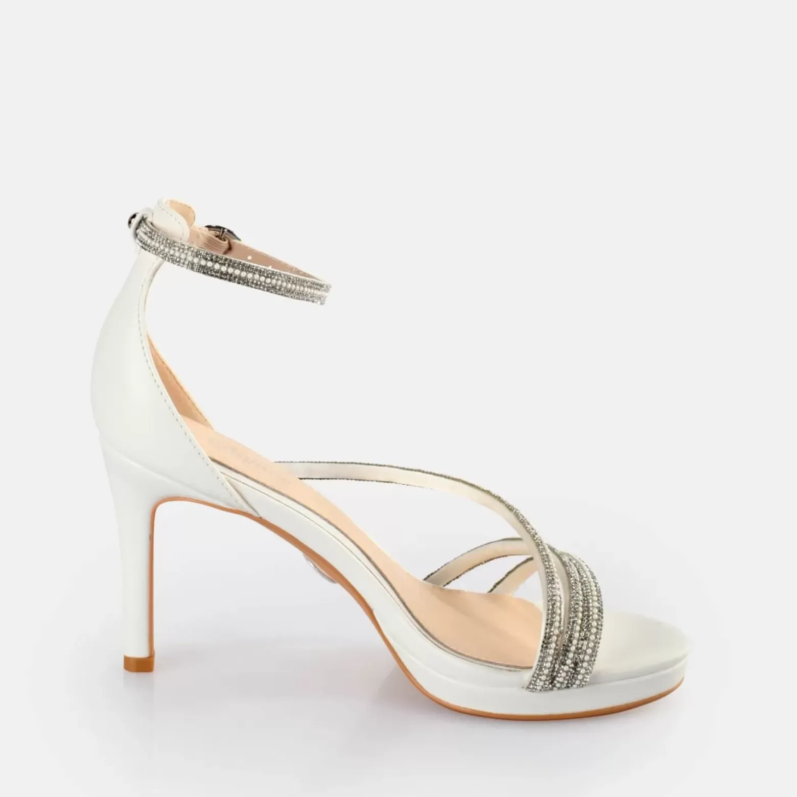 Best Sale BUFFALO Mary Shine Sandales A Talon Blanc