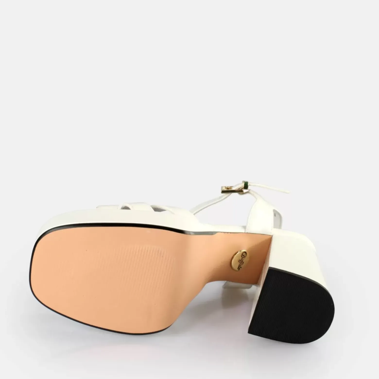 New BUFFALO May Donna Sandales A Talon Veganes Blanc