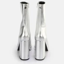Cheap BUFFALO May Zip Boot Mid Bottines Vegan Argent