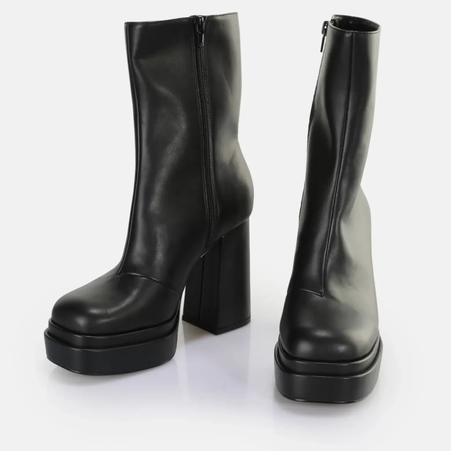 Fashion BUFFALO May Zip Boot Mid Bottines Vegan Noir