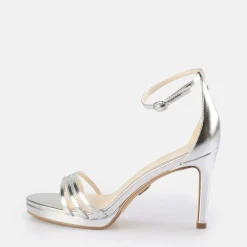 Cheap BUFFALO Melissa 2 Sandales A Talon Vegan Silver Argent