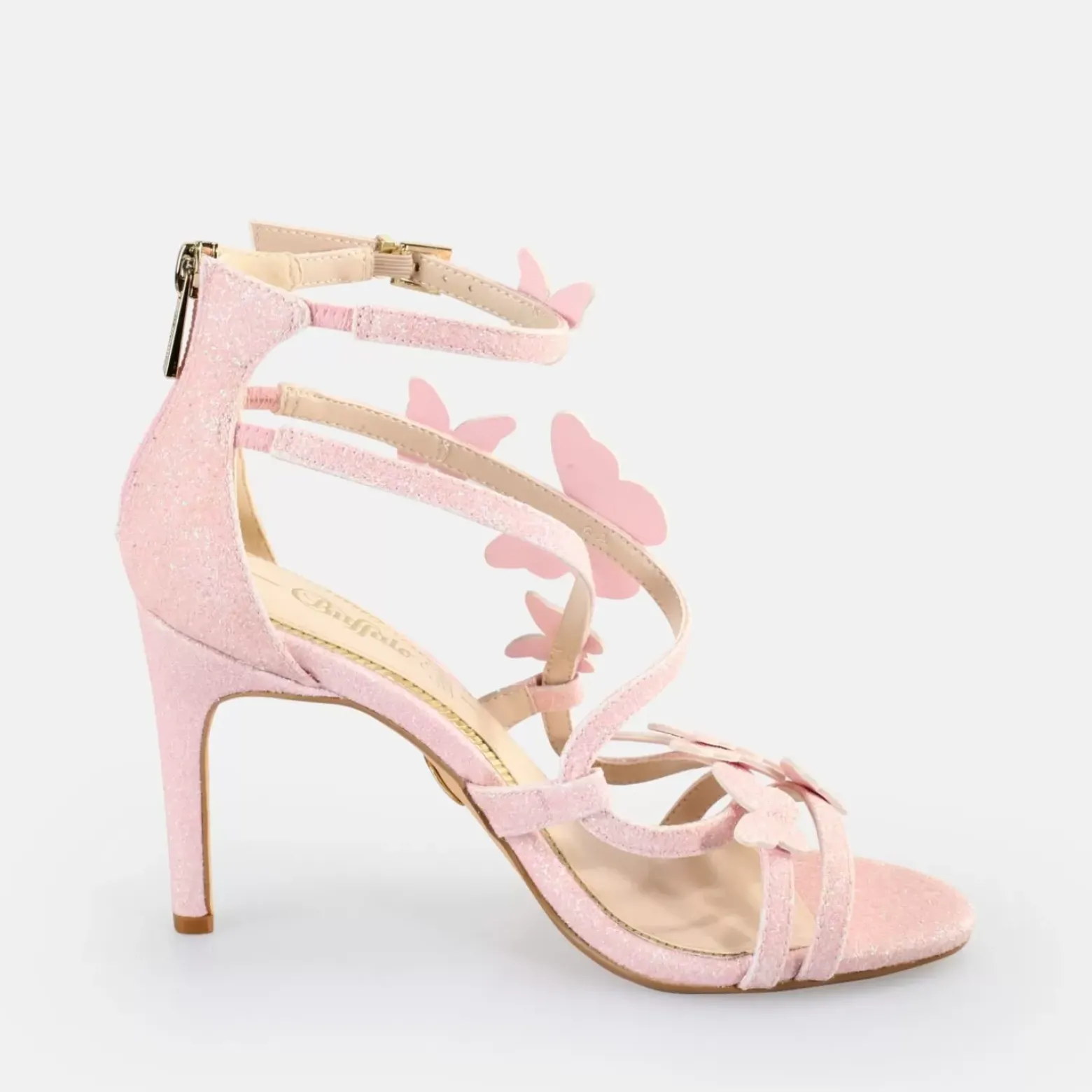 Fashion BUFFALO Miranda Butterfly Sandales A Talon Veganes Rose