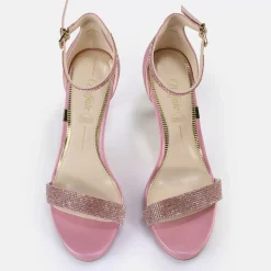 Fashion BUFFALO Monroe 2 Sandales A Talon Veganes Rose Metallise Rose Vif