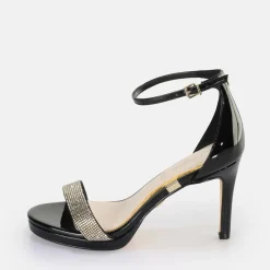 Best BUFFALO Monroe 2 Sandales A Talon Vegan Noir/Or Schwarz-Gold