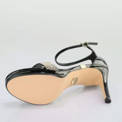 Best BUFFALO Monroe 2 Sandales A Talon Vegan Noir/Or Schwarz-Gold