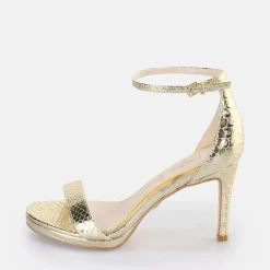 Best BUFFALO Monroe 2 Sandales A Talon Vegan Snake Gold