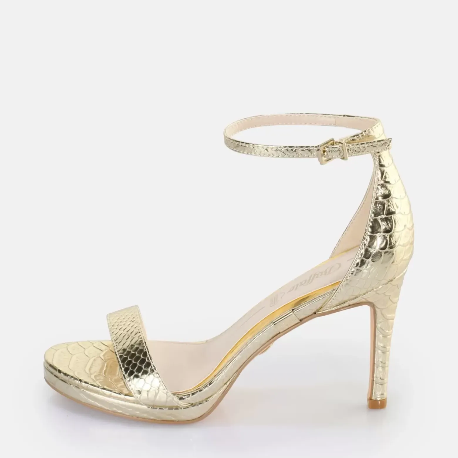 Best BUFFALO Monroe 2 Sandales A Talon Vegan Snake Gold