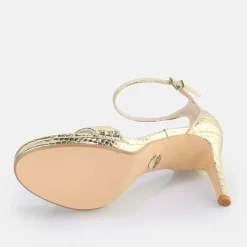 Best BUFFALO Monroe 2 Sandales A Talon Vegan Snake Gold