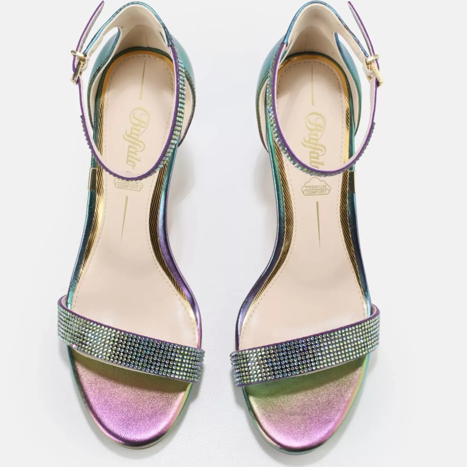 Sale BUFFALO Monroe Sandales Veganes Multicolore Blanc/Mermaid