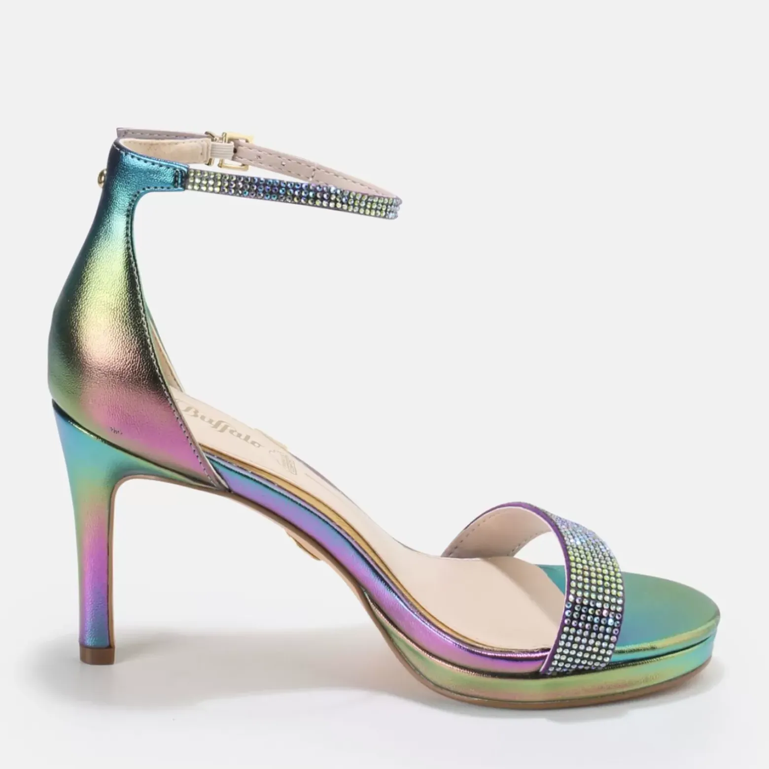 Sale BUFFALO Monroe Sandales Veganes Multicolore Blanc/Mermaid