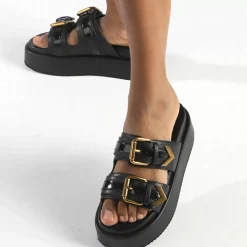 Flash Sale BUFFALO Noa Ari Sandales A Plateforme Veganes Noir