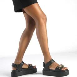 Store BUFFALO Noa Quilt Chain Sandales A Plateforme Veganes Noir