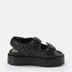 Outlet BUFFALO Noa Quilt Sandales Plateforme Veganes Noir