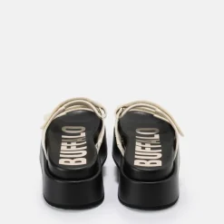 Discount BUFFALO Noa Scandi Sandales Veganes Noir Creme