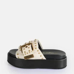 Hot BUFFALO Noah Rock Slide Sandales A Plateforme Veganes Creme