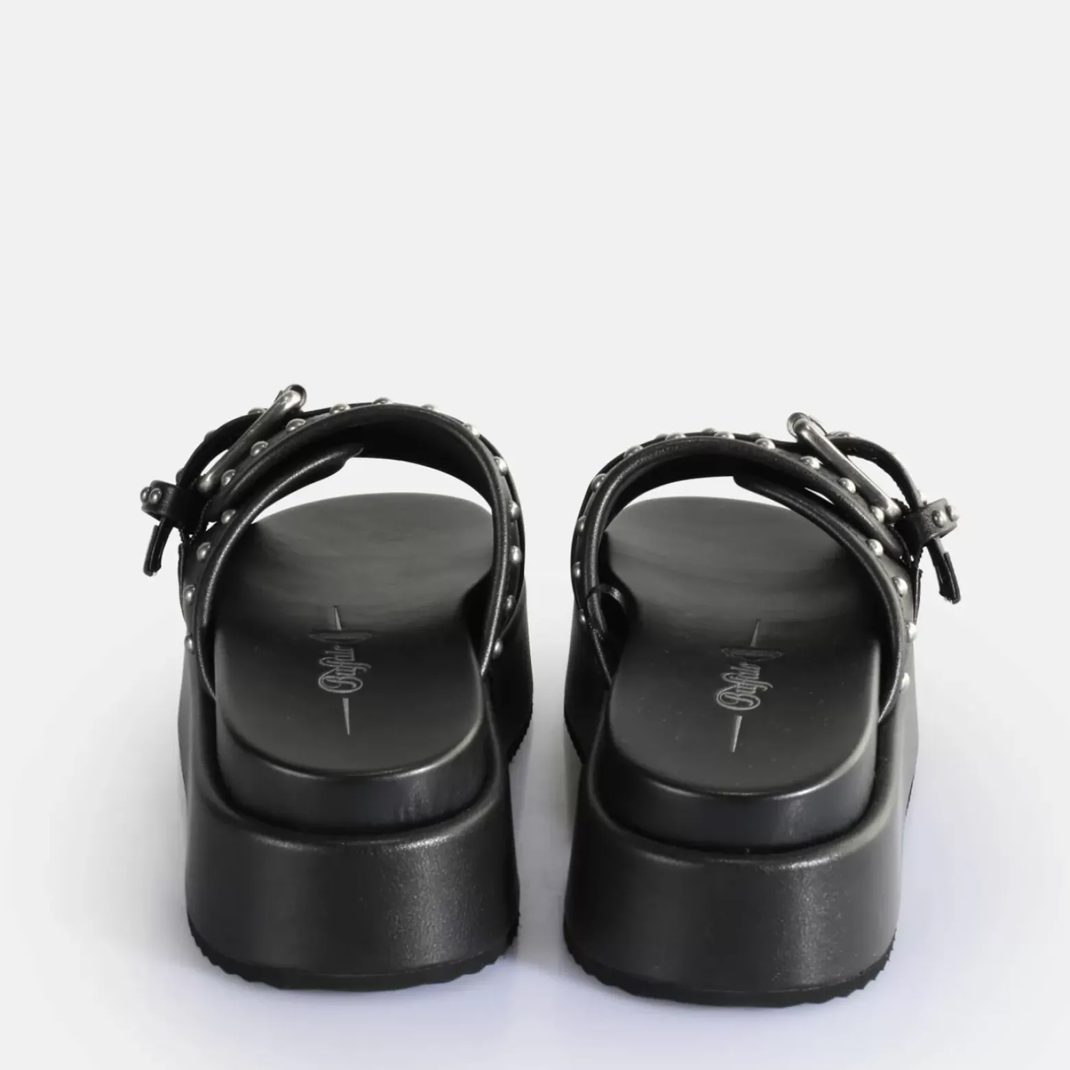 Best BUFFALO Noah Rock Slide Sandales A Plateforme Veganes Noir