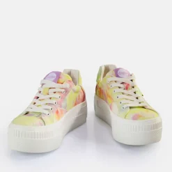 Discount BUFFALO Paired Baskets Basses Veganes Tie Dye Corail/ Vert