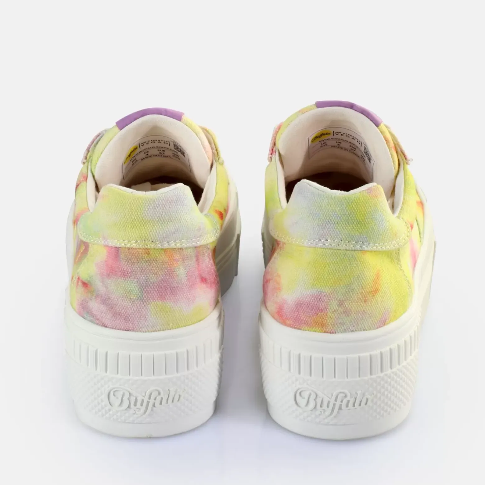 Discount BUFFALO Paired Baskets Basses Veganes Tie Dye Corail/ Vert