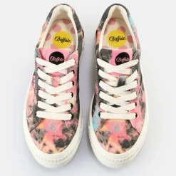 Discount BUFFALO Paired Baskets Basses Veganes Noir-Rose Rose Vif