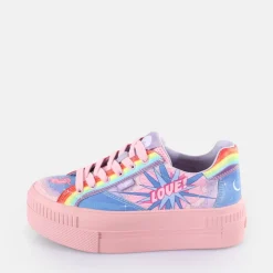 Discount BUFFALO Paired Graffiti Baskets Basses Veganes Purple Love Multicolore