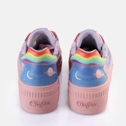 Discount BUFFALO Paired Graffiti Baskets Basses Veganes Purple Love Multicolore