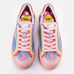 Discount BUFFALO Paired Graffiti Baskets Basses Veganes Purple Love Multicolore