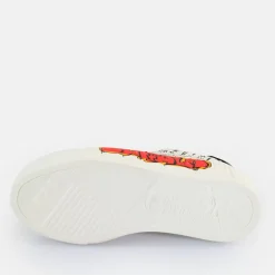 Cheap BUFFALO Paired Graffiti Baskets Basses Veganes Blanc/Noir Noir-Blanc