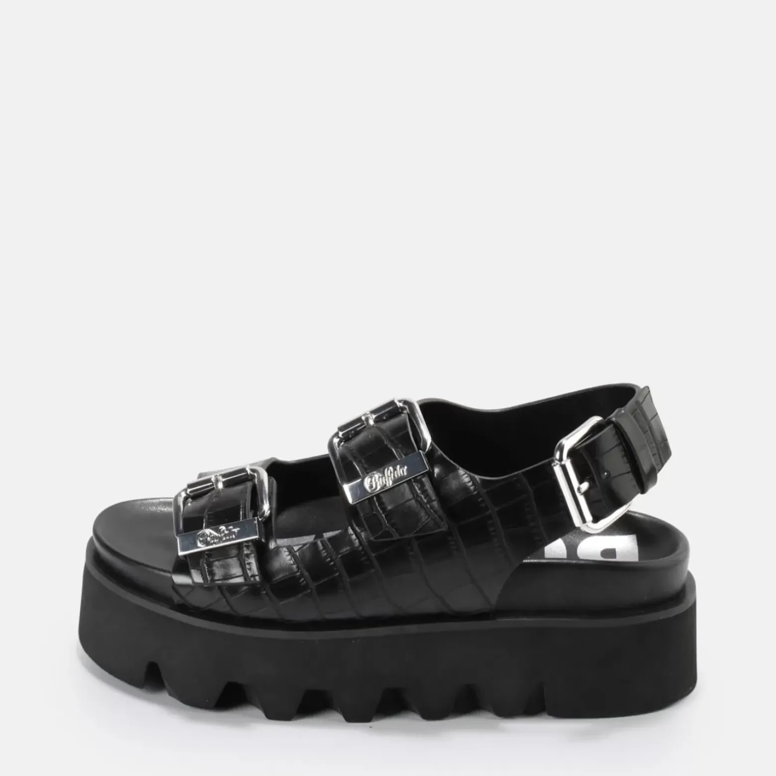 Cheap BUFFALO Perry On Sandales Plateforme Veganes Noir