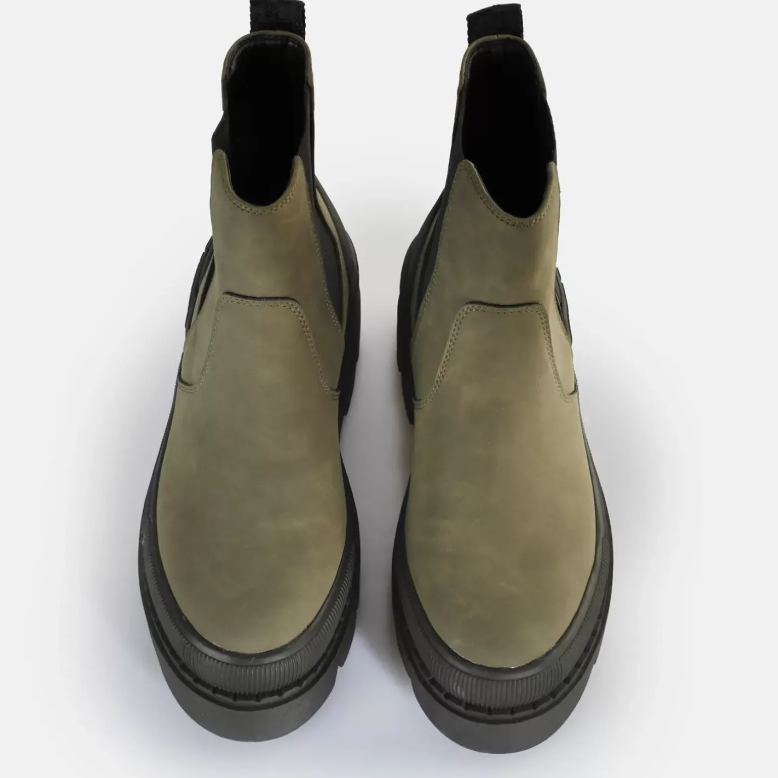 Cheap BUFFALO Raven Chelsea Bottines Vegan Kaki/Noir Beige