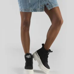 Hot BUFFALO Raven Hi Baskets Hautes Vegan Noir/Blanc Noir-Blanc