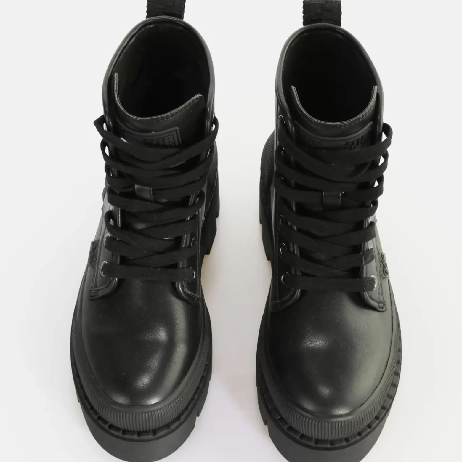 Sale BUFFALO Raven Laceup Hi Bottines Vegan Pour Homme Noir