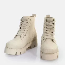 Best BUFFALO Raven Laceup Hi Bottines Vegan Noir Creme
