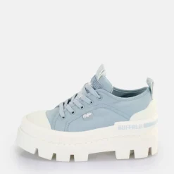 Clearance BUFFALO Raven Lo Bakets Basses Vegan Clair Bleu