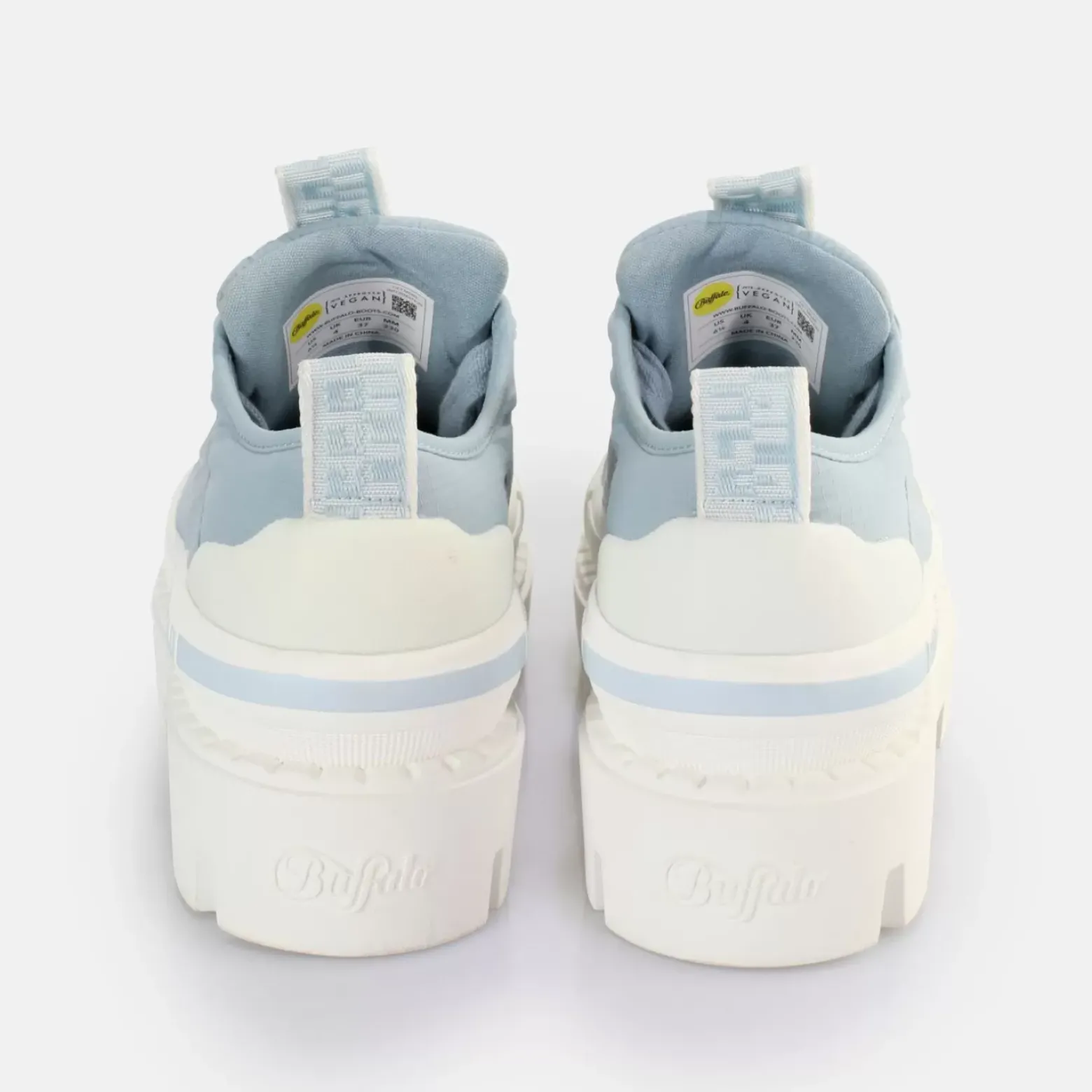 Clearance BUFFALO Raven Lo Bakets Basses Vegan Clair Bleu