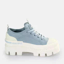 Clearance BUFFALO Raven Lo Bakets Basses Vegan Clair Bleu