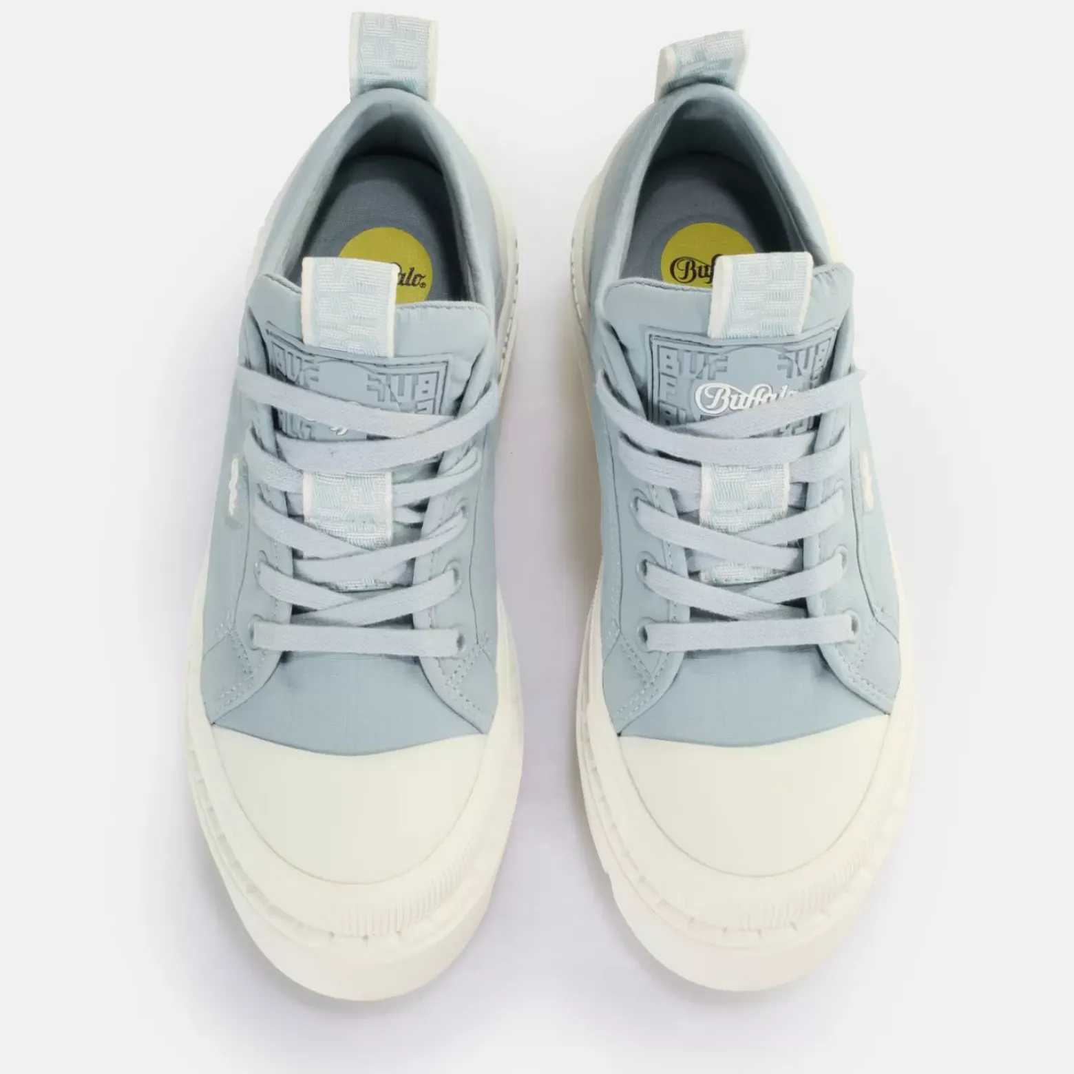 Clearance BUFFALO Raven Lo Bakets Basses Vegan Clair Bleu