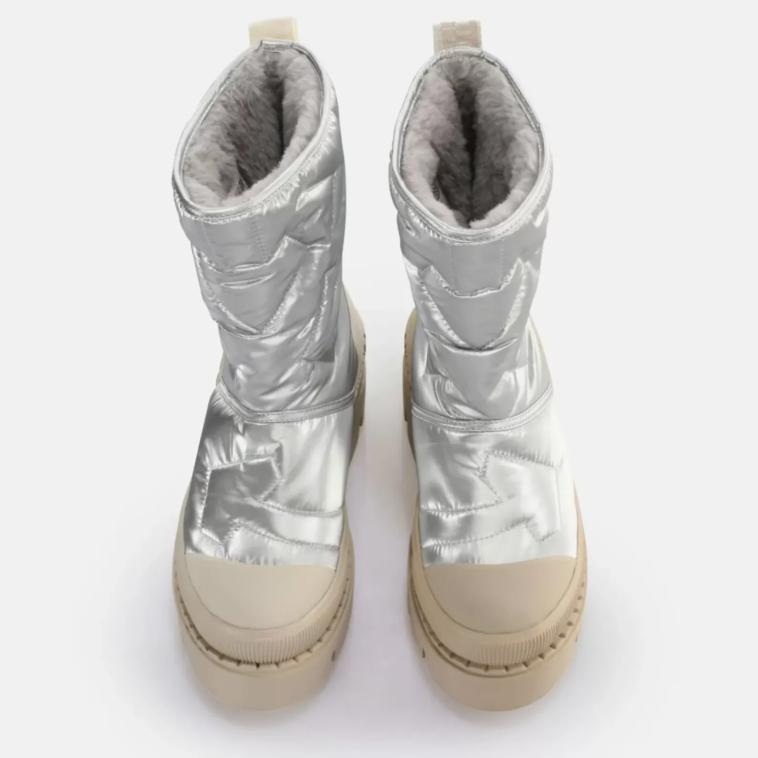 Clearance BUFFALO Raven Snow Boot Bottines Vegan Argent