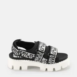 Fashion BUFFALO Raven Tec Claquettes Veganes Noir