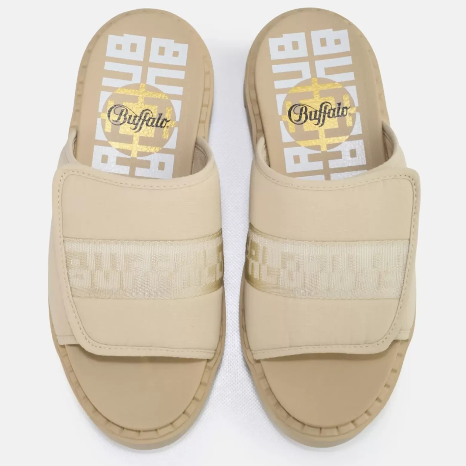 Best Sale BUFFALO Raven Tec-Sld Sandales Veganes Beige