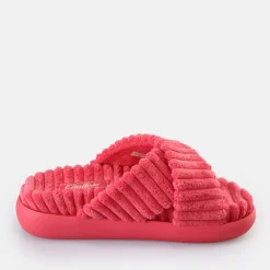Online BUFFALO Rey Cross Claquettes De Piscine A Plateforme Veganes Hot Pink Rose Vif